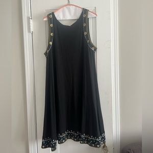 Loft Black Dress with Flower Details